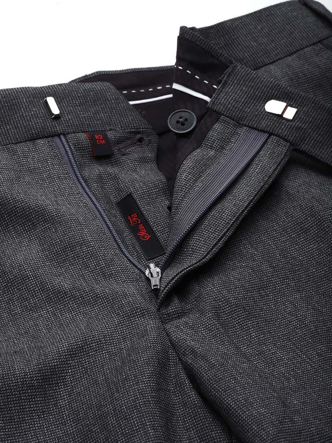 Raymond Men Textured Slim Fit Trousers