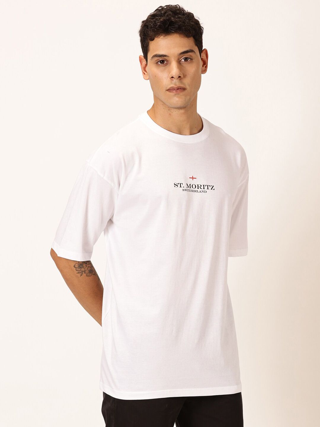 Thomas Scott Round Neck Typography Cotton Oversized T-shirt