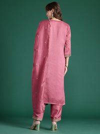 Indo Era Floral Embroidered Sequinned Kurta with Trousers & With Dupatta