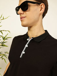 Thomas Scott Men Solid Polo Collar Cotton T-shirt