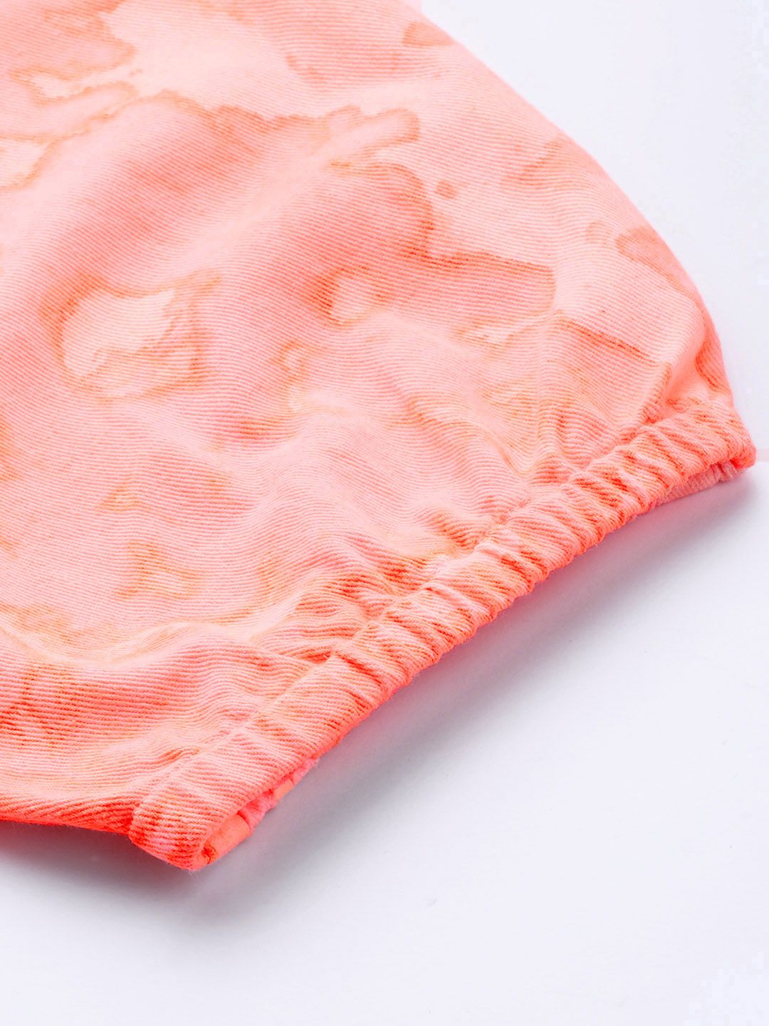 SASSAFRAS Women Peach-Coloured Tie & Dye Twill Pure Cotton Joggers