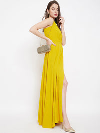 Berrylush Yellow Wrap Maxi Dress