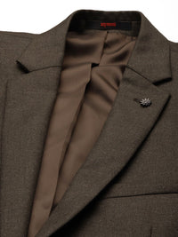 Raymond Men Brown Solid Slim Fit Single Breasted Formal Blazer