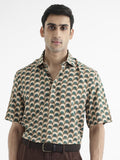 RARE RABBIT Men Printed Tokai Regular Fit Opaque Shirt