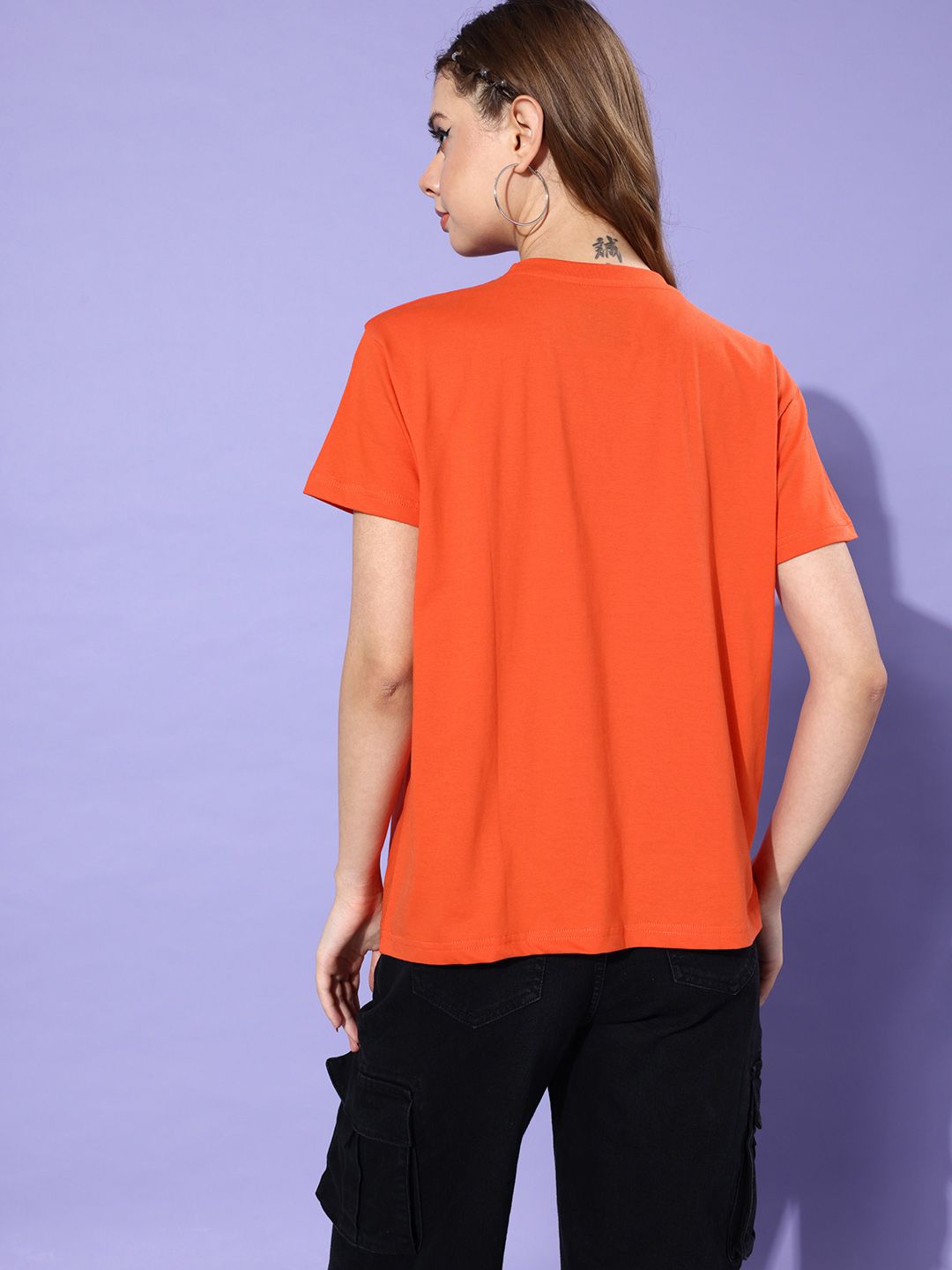 DILLINGER Women Typography Printed Pure Cotton Boxy T-shirt