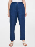 Global Desi Women Blue Straight Fit Trousers