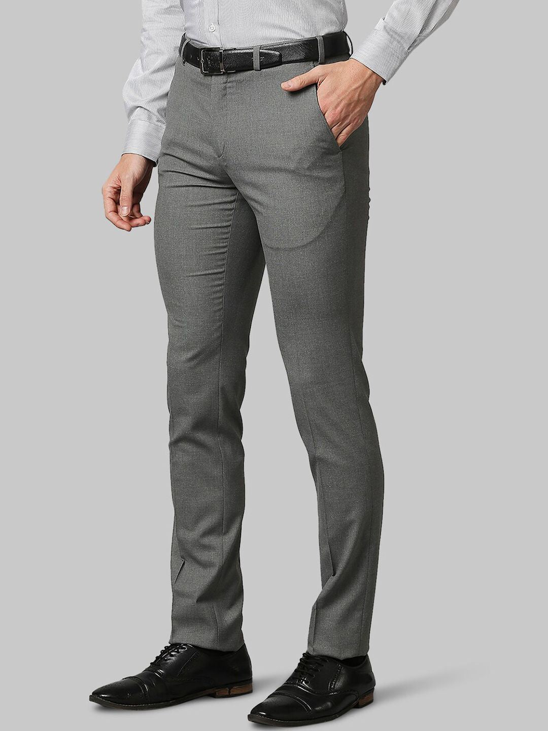 Raymond Men Grey Slim Fit Trousers