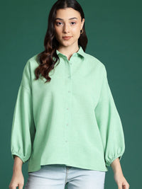 DressBerry Pure Cotton Drop-Shoulder Sleeve Shirt