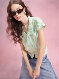 DressBerry Floral Print Extended Sleeve Shirt