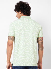 SPYKAR Floral Printed Polo Collar Slim Fit T-shirt