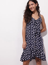 DressBerry Spot Obsession Print Ruffled A-Line Dress