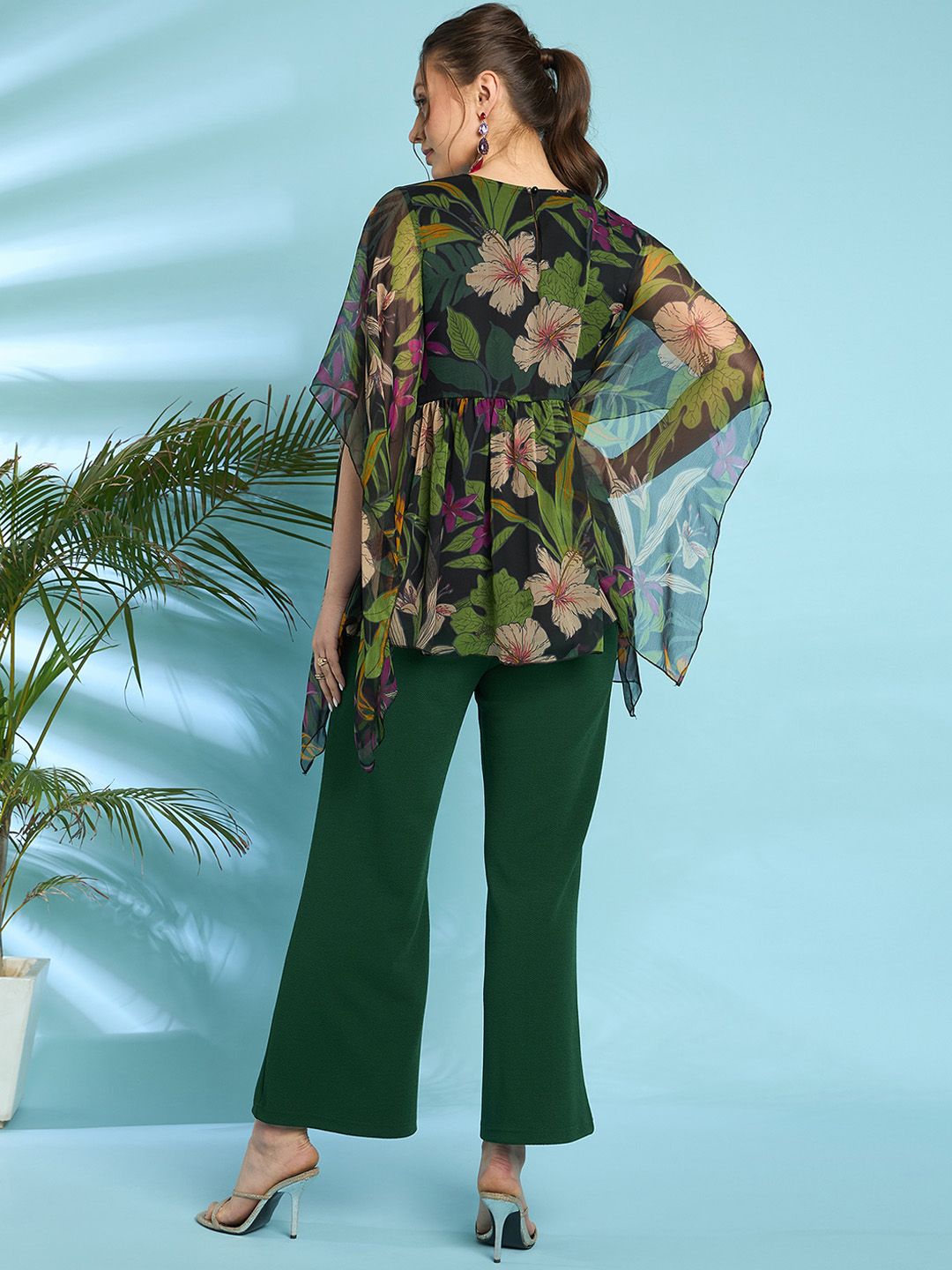Antheaa Embellished Printed Top And Trouser Co-Ords