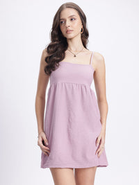DressBerry Smocked Back Textured Mini Balloon Dress