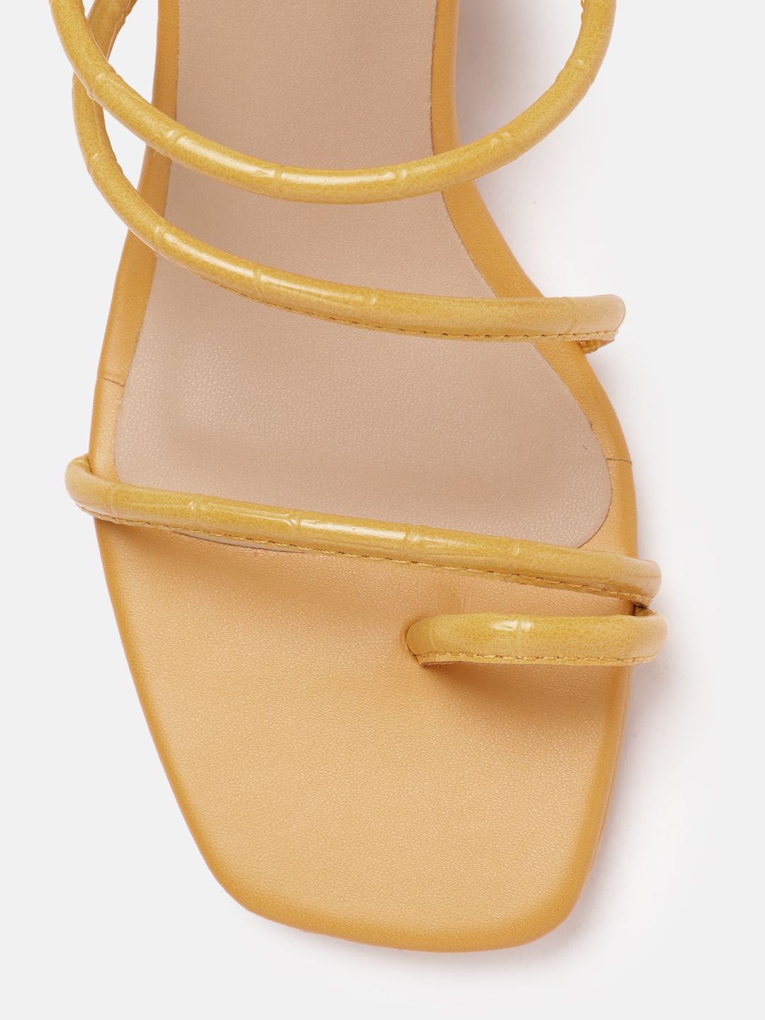 DressBerry Women Croc Textured Block Heels