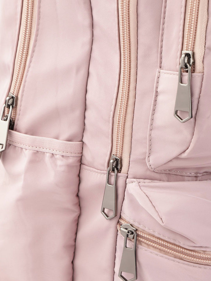 Lino Perros Women Dusty Pink Solid 13 Inch Laptop Backpack