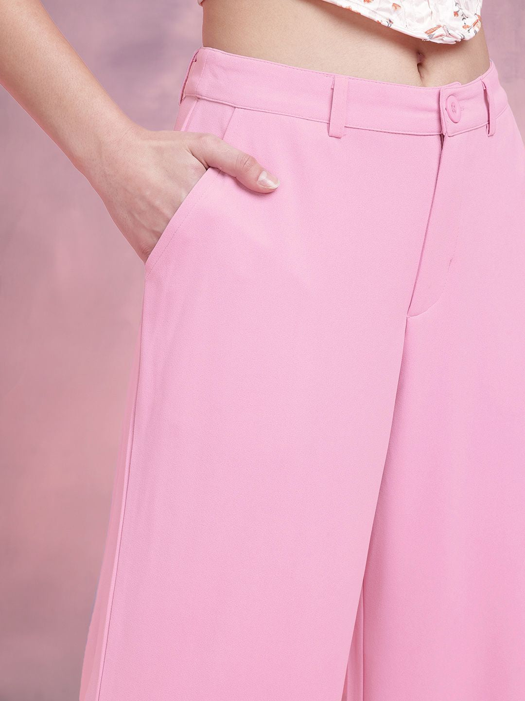 DressBerry Women Regular Fit Wide Leg Fit Trousers