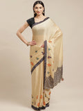 KALINI Floral Embroidered Satin Saree