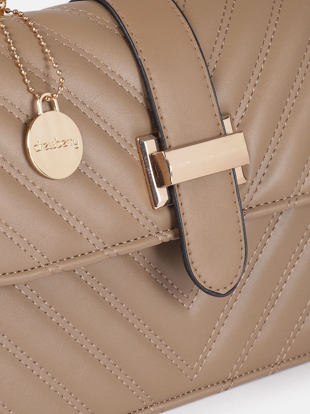 DressBerry Quilted Structured Shoulder Bag