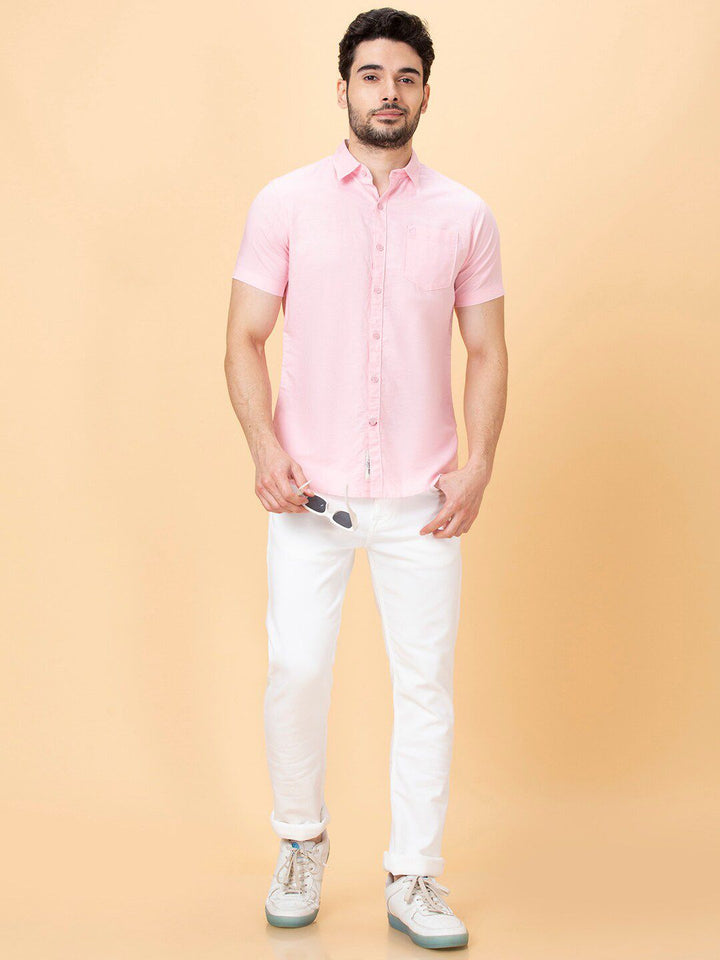 Being Human Spread Collar Slim Fit Cotton Casual Shirt