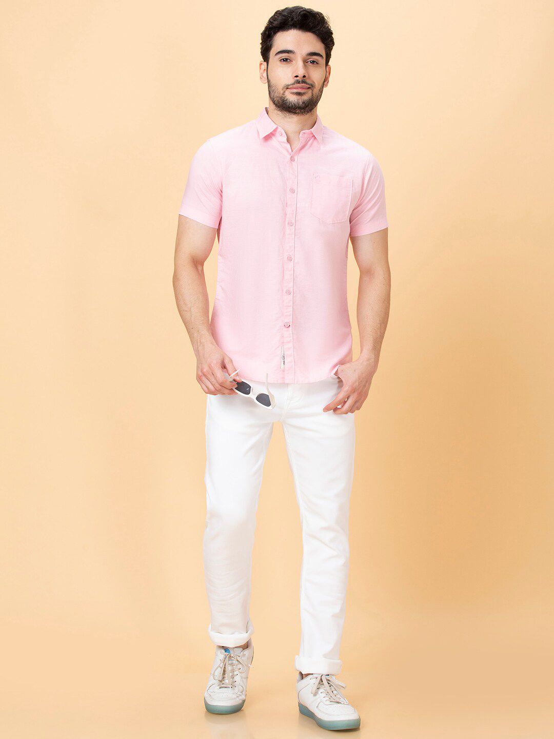 Being Human Spread Collar Slim Fit Cotton Casual Shirt