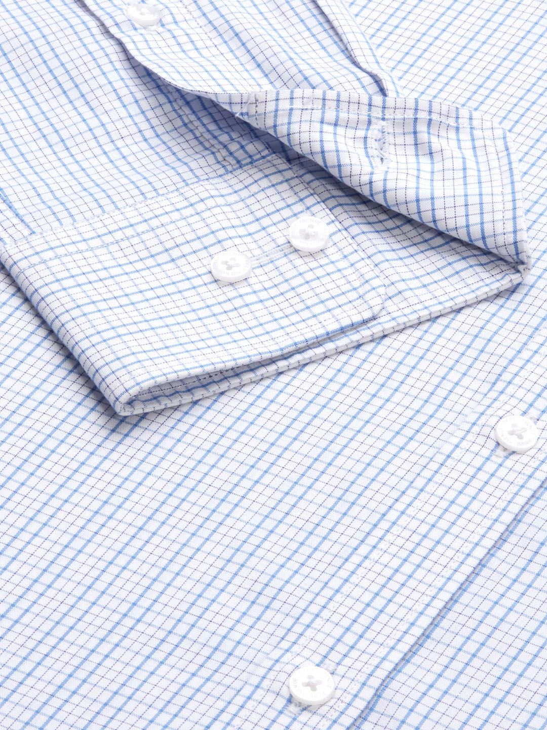 Park Avenue Men Blue Slim Fit Checked Formal Shirt