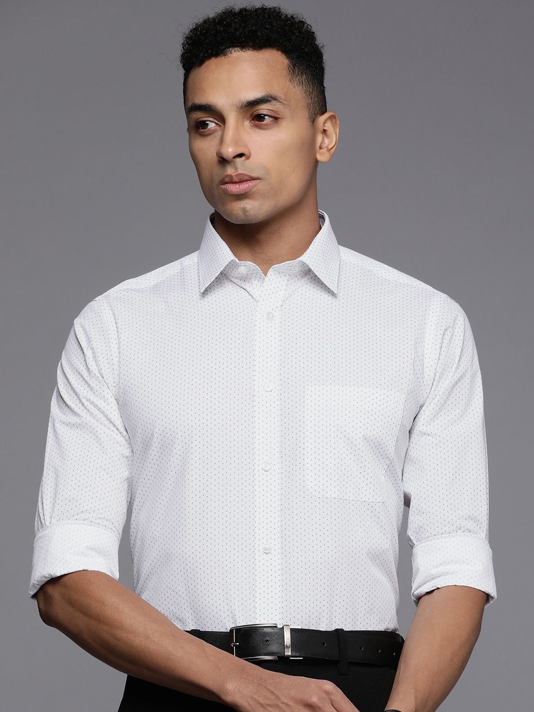 Raymond Pure Cotton Slim Fit Printed Formal Shirt