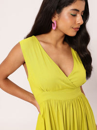 DressBerry Playful Feminine V-Neck Sleeveless Fit & Flare Dress