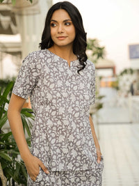 SANSKRUTIHOMES Women Printed Pure Cotton Night suit