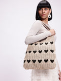 DressBerry Heart Crocheted Shopper Tote Bag