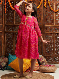 pspeaches Girls Printed Fit & Flare Georgette Ethnic Dress