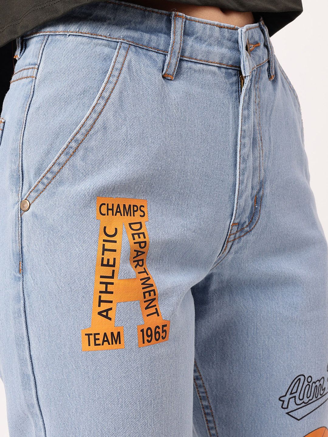 DressBerry Women Street Smart Printed Barrel Fit Jeans