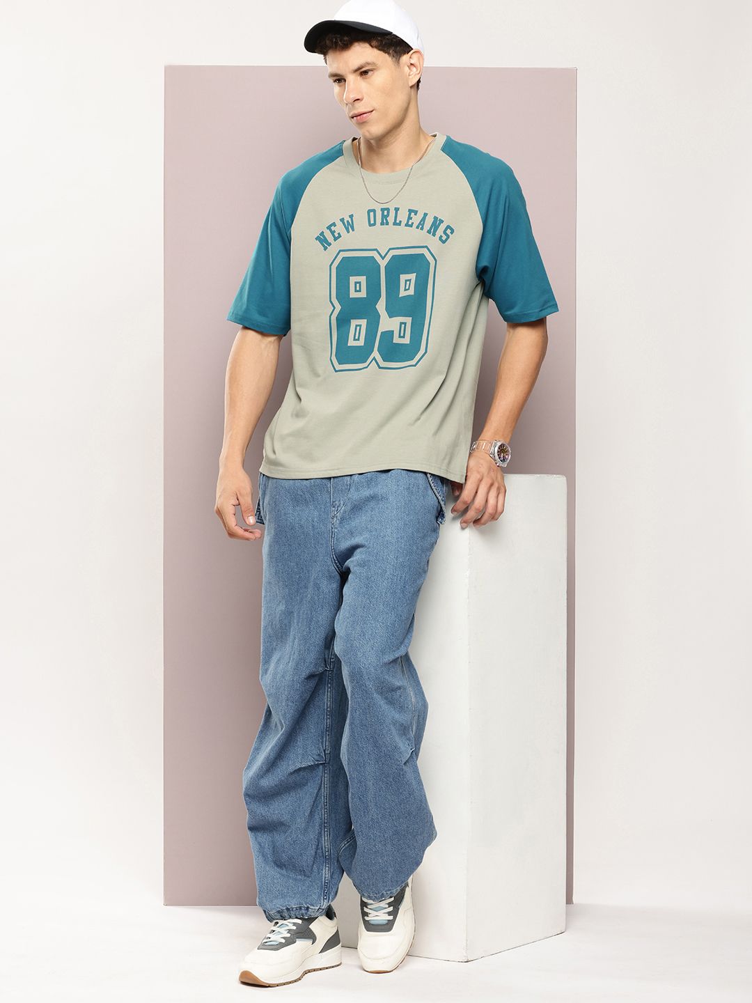 DILLINGER Men Typography Printed Oversized T-shirt