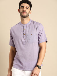 Anouk Men Lavender Pastels Pure Cotton Kurta