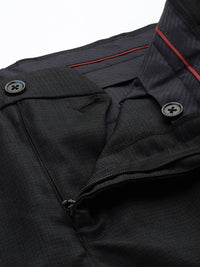 Raymond Men Self Design Textured Slim Fit Formal Trousers