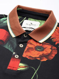 Mr Bowerbird Floral Printed Polo Collar Pure Cotton Tailored Fit T-shirt