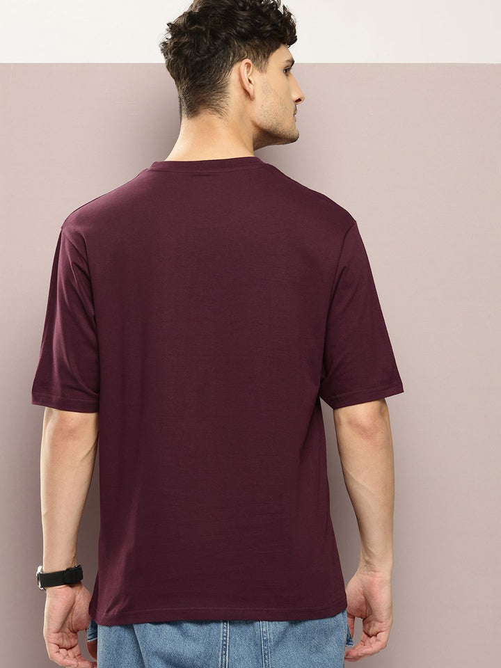 DILLINGER Men Printed Drop-Shoulder Sleeves Oversized Pure Cotton T-shirt