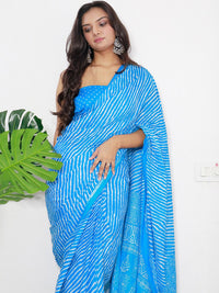 Saree mall Leheriya Printed Pure Cotton Saree