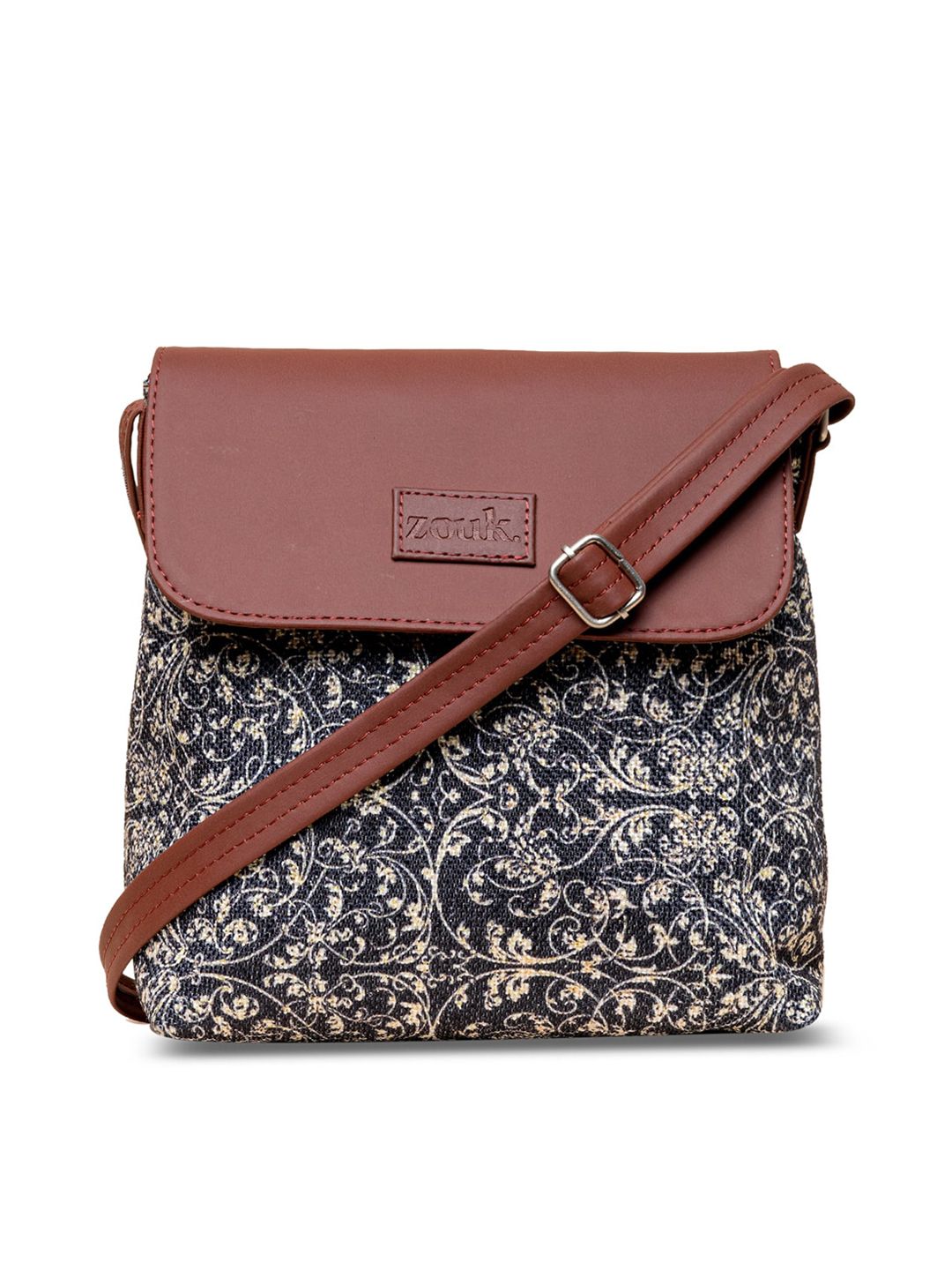 ZOUK Floral Printed Structured Sling Bag