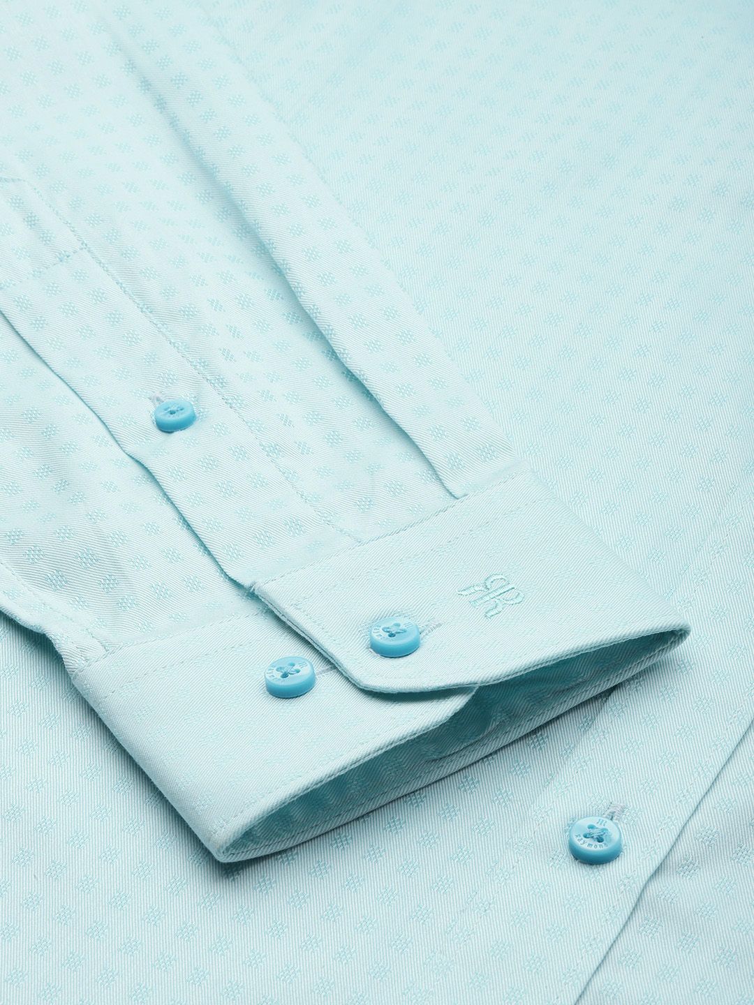 Raymond Pure Cotton Self Design Textured Slim Fit Formal Shirt