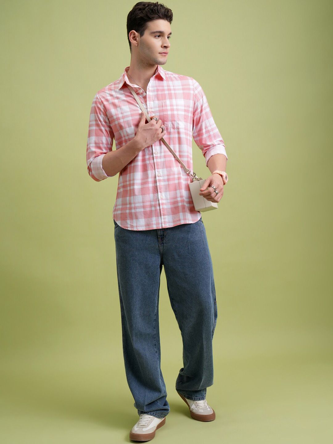 Highlander Men Checked Slim Fit Shirt