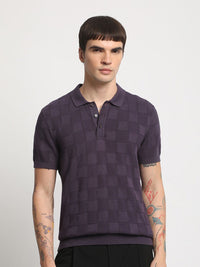 THE BEAR HOUSE Checked Polo Collar Cotton T-shirt