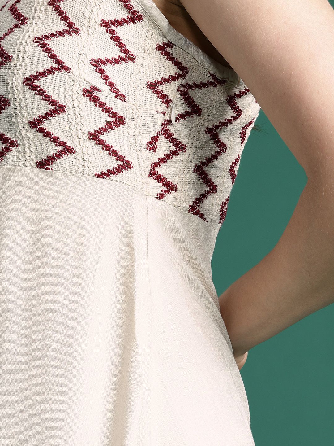 DressBerry Self Design A-Line Midi Dress