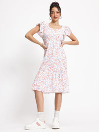 DressBerry Artsy Florals Twirl & Turn A-Line Dress