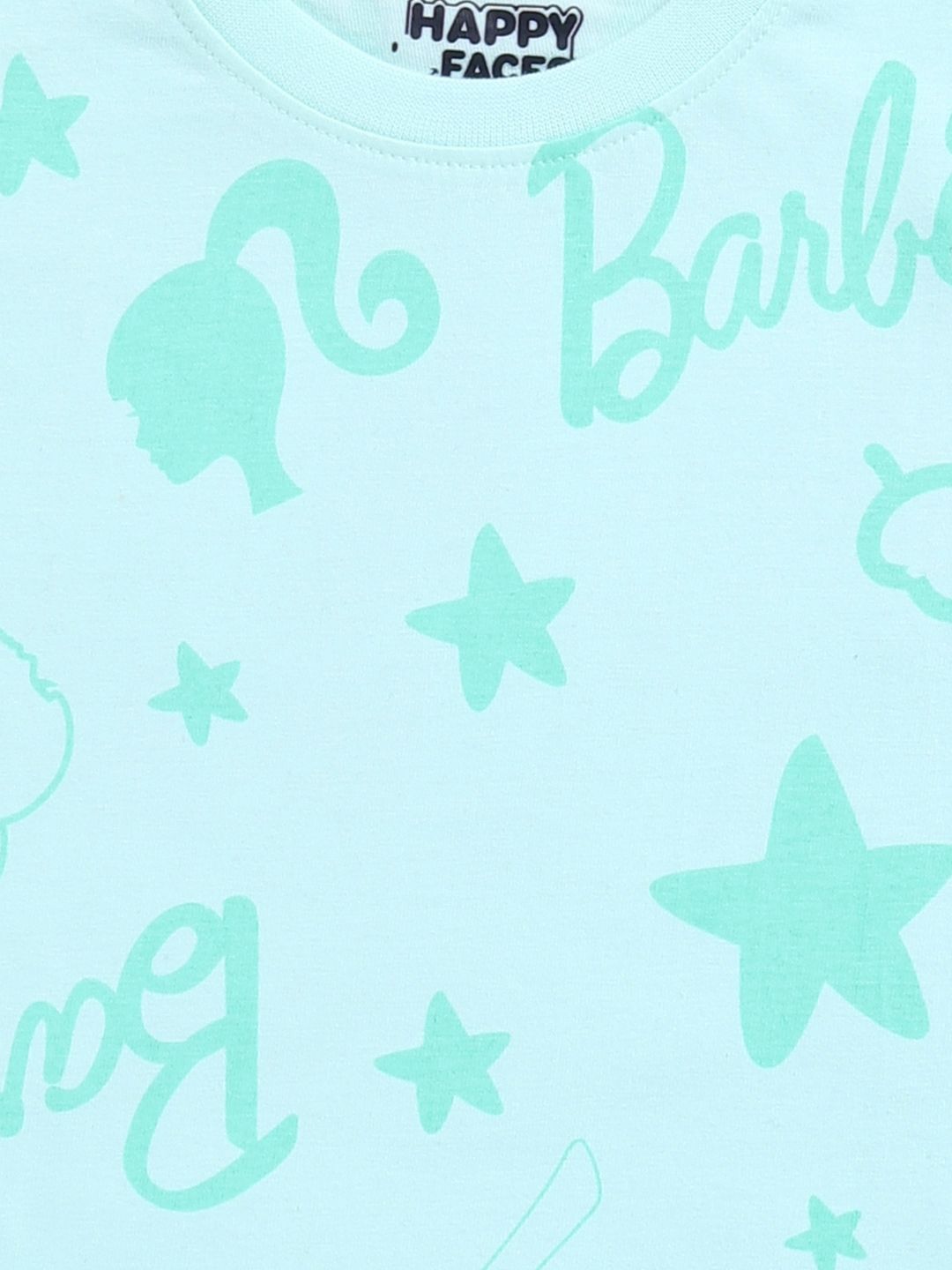 Happy Faces Girls Barbie Printed Pure Cotton T-shirt