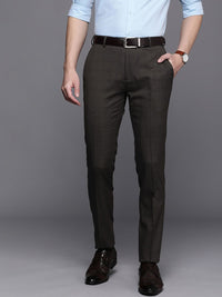 Raymond Men Checked Slim Fit Formal Trousers
