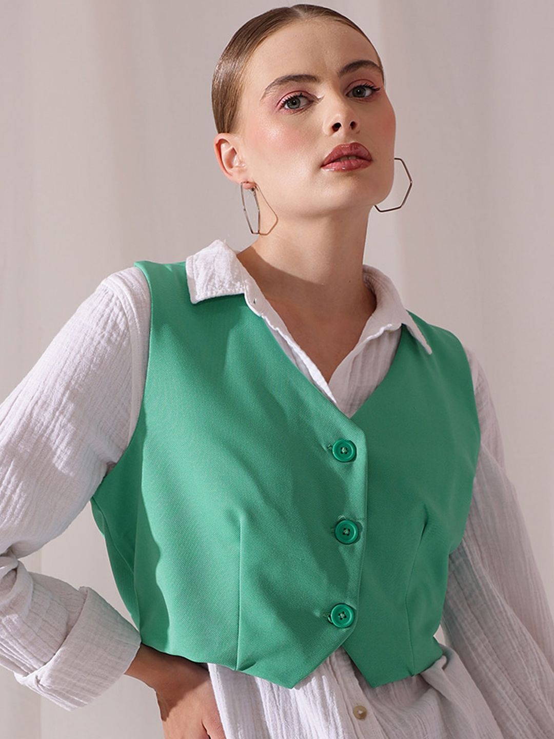 STREET 9 V-Neck Sleeveless Waistcoat