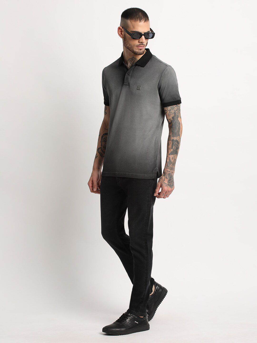 THE BEAR HOUSE Polo Collar Slim Fit Pure Cotton T-shirt