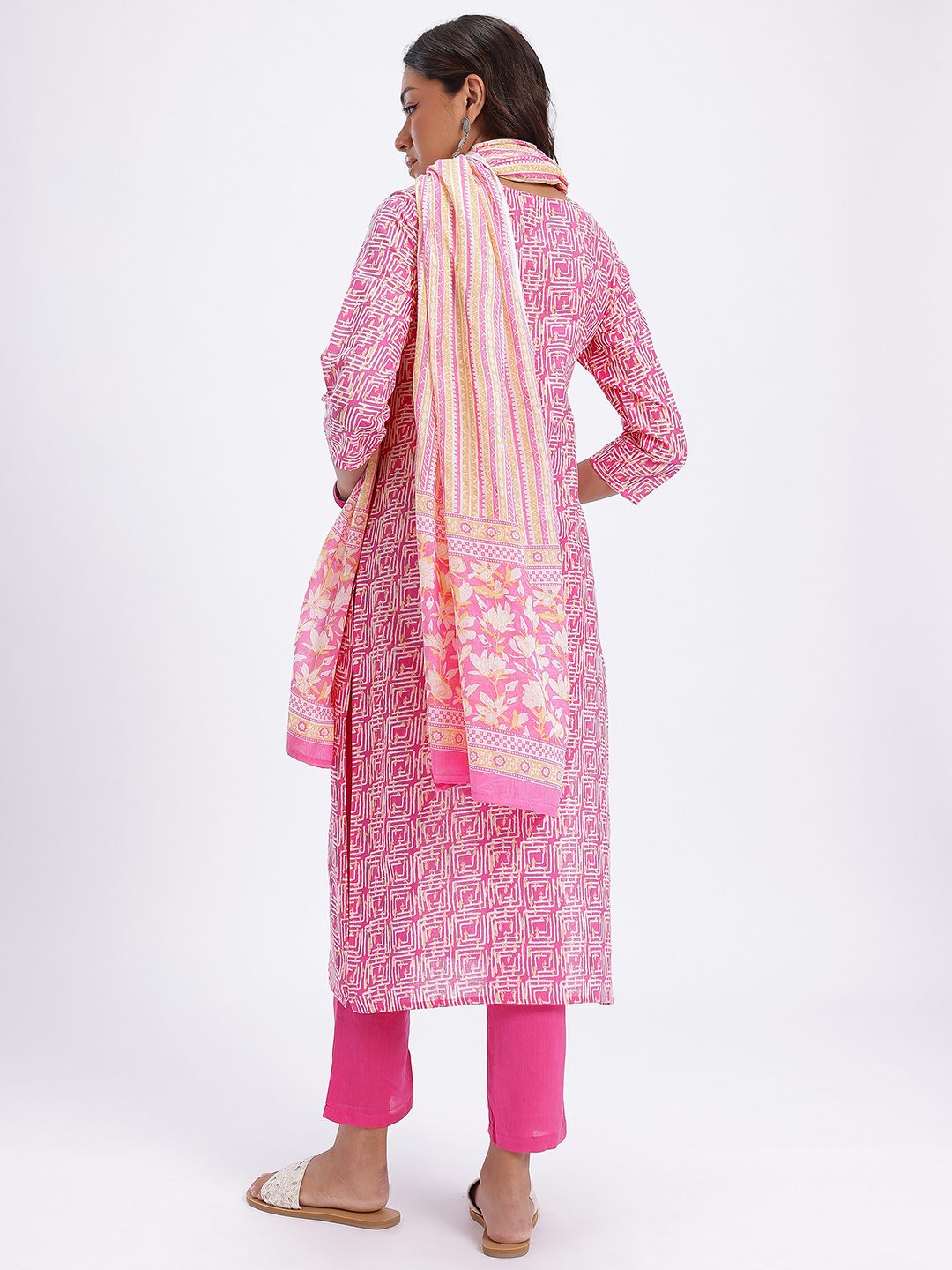 Anouk Pure Cotton Printed Kurta with Trousers & Dupatta