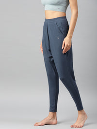 HRX by Hrithik Roshan Women Navy Solid Regular Fit Yoga Track Pants