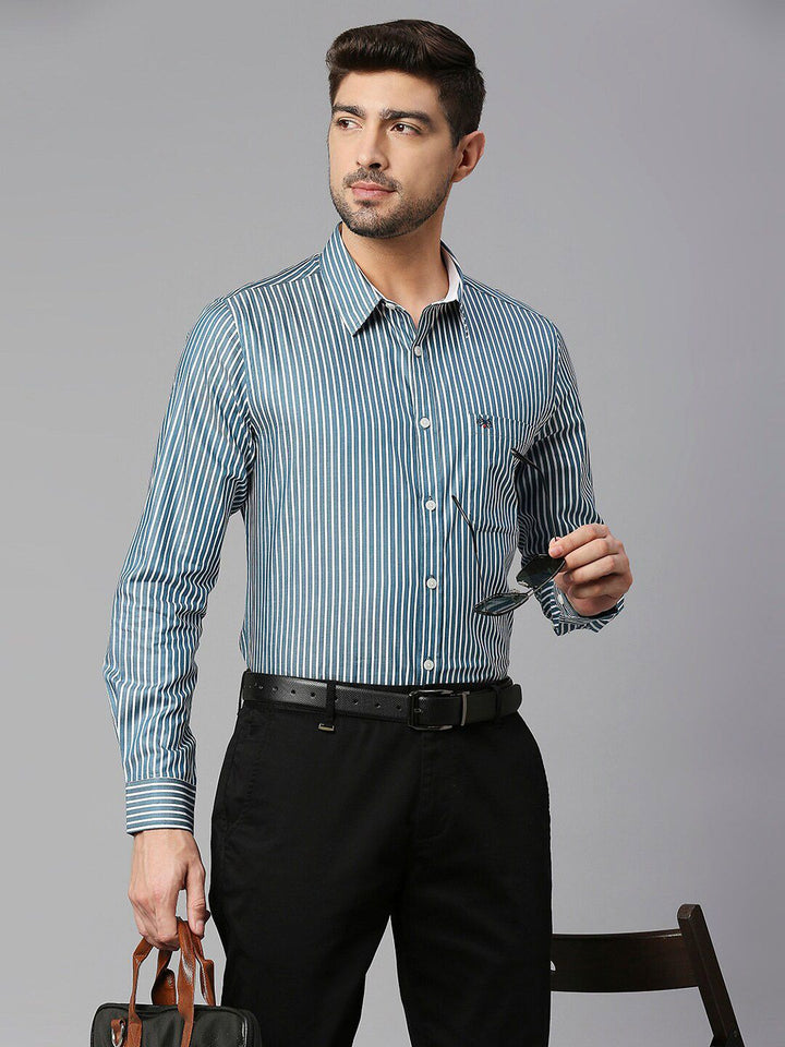 Thomas Scott  Classic Slim Fit Striped Pure Cotton Formal Shirt